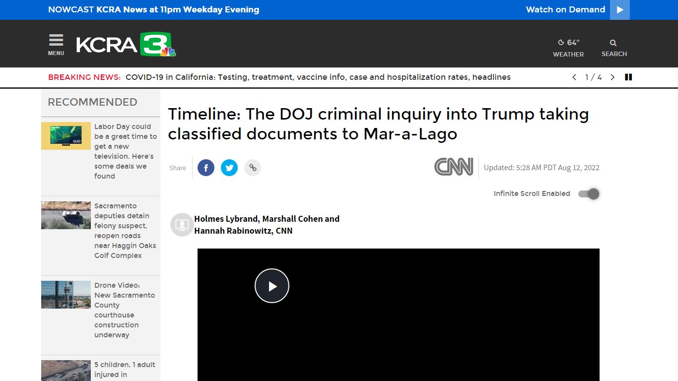 Timeline: DOJ inquiry into Trump taking classified documents